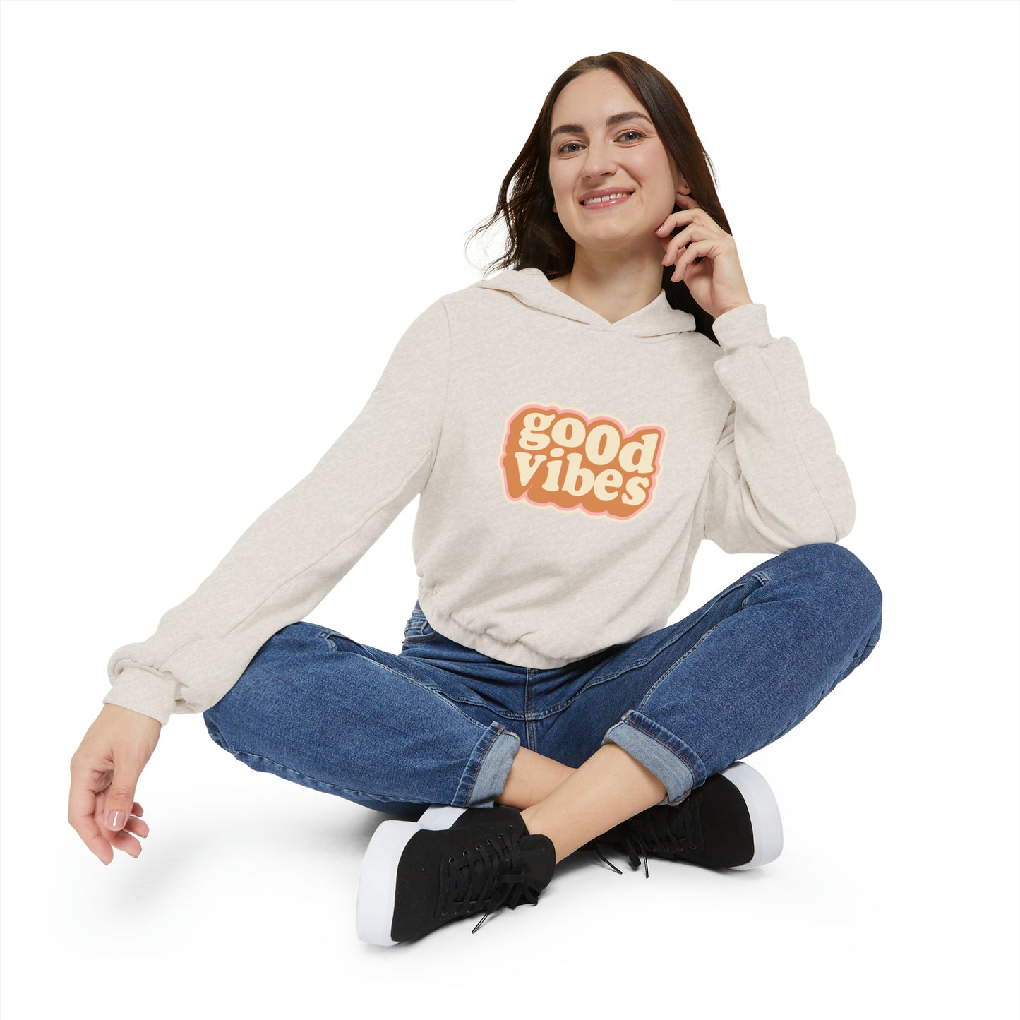 Good Vibes Women's Cinched Bottom Hoodie